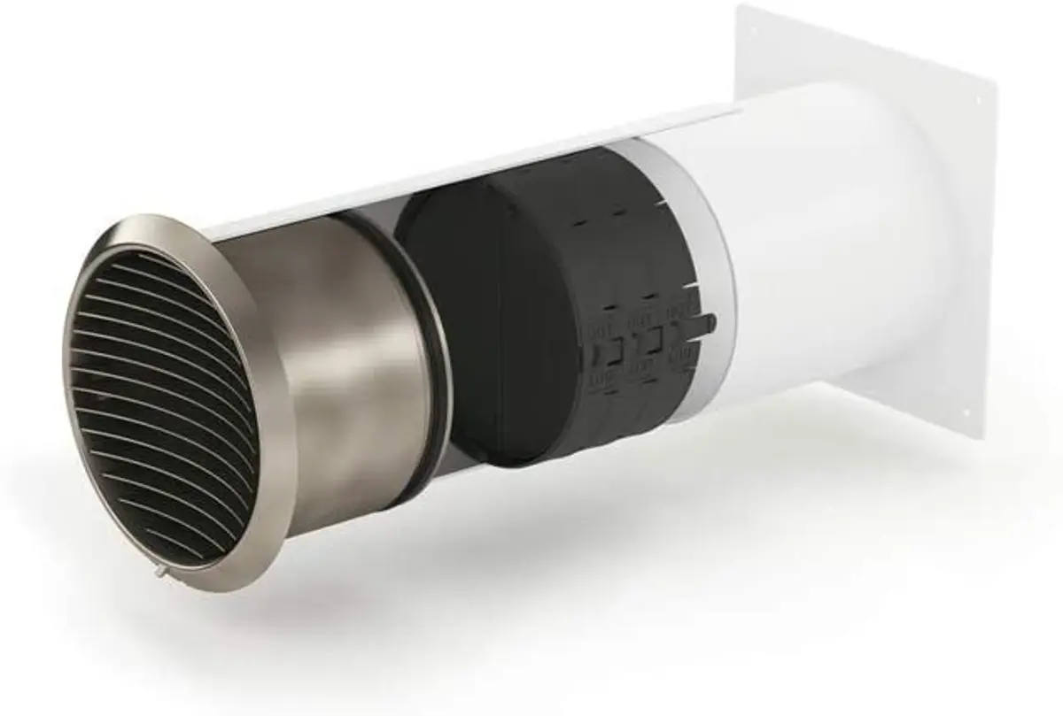Naber 4043071 Turbo® 150 Mauerkasten inkl. THERMOBOX, weiß, Edelstahl, Rundrohranschuss/Compair flow (System Ø 150)