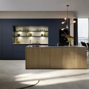 Inselküche 51.230 CO 1V1 525, Rillenoptik Eiche dunkel